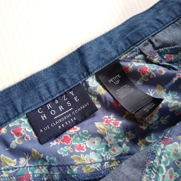 VINTAGE Crazy Horse floral stripe patchwork skirt - Picture 2 of 7